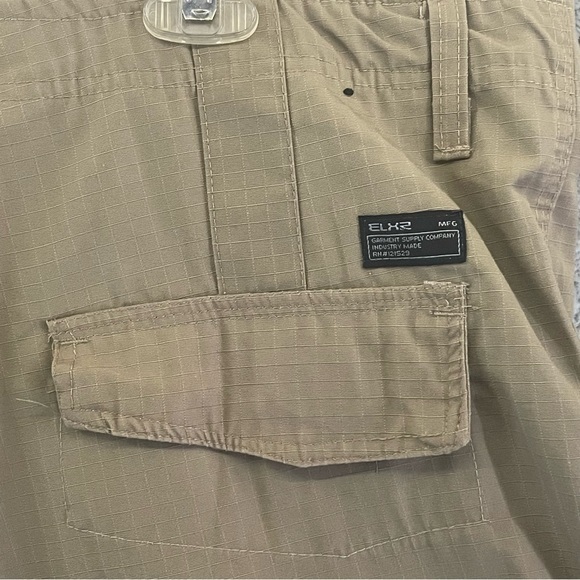 Elixir Mens Cargo Shorts Size‎ 40 Khaki Regular Fit Ripstop Fabric Workwear - Picture 6 of 10